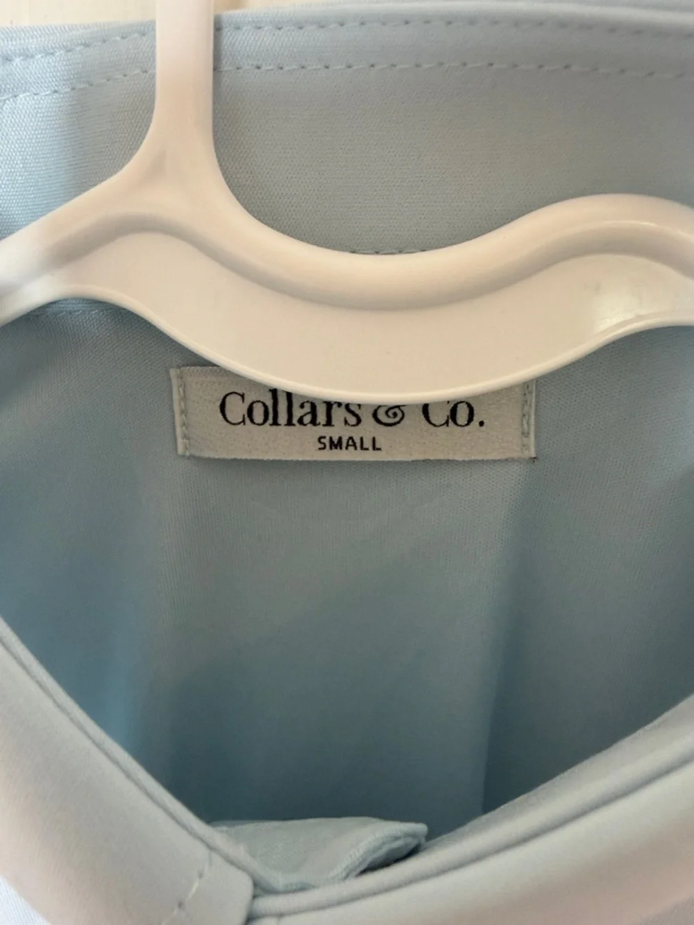 NWT Collars & Co. Light Blue Oxford Button Down Collar Polo in Size Small